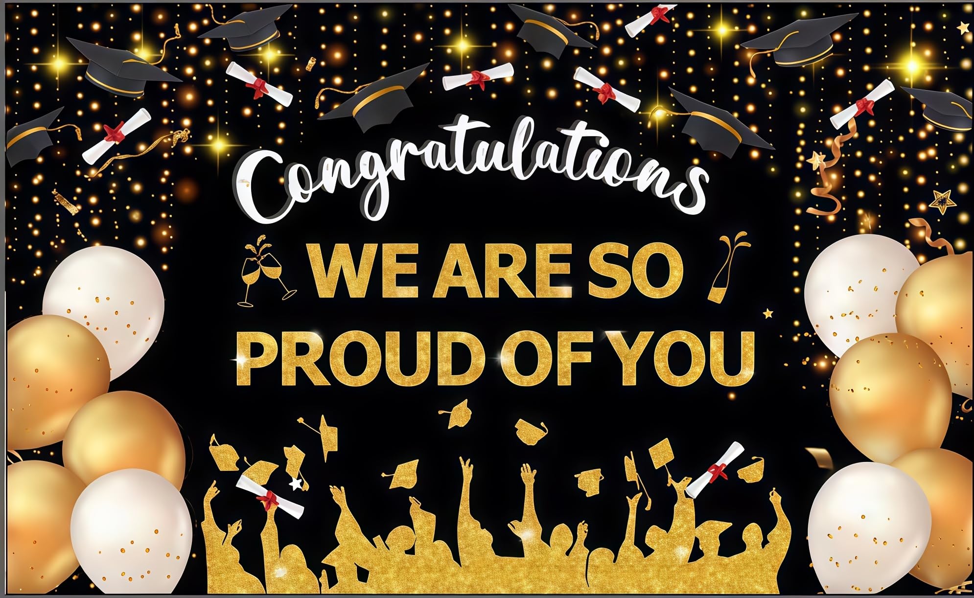 We Are So Proud of You Banner Graduation Commencement Decoration Banners
