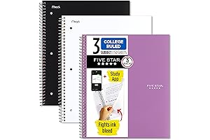 Five Star 2 Subject College Ruled 8.5 x 11 Notebooks