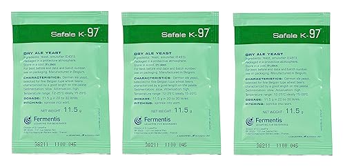 North Mountain Supply - FT-97-3 Fermentis SafAle K-97 - Levadura de cervezaAle - Paquete de 3 - Con garantía de frescura