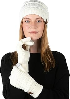 Beanie and Lined Glove Set (E3 & G2) - Ivory