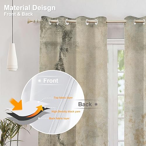 Miniatura 409 de Cenefas de cocina modernas con patrón de cobre marrón dorado para ventanas, cenefas opacas abstractas de marcas de arañazos y cortinas opacas