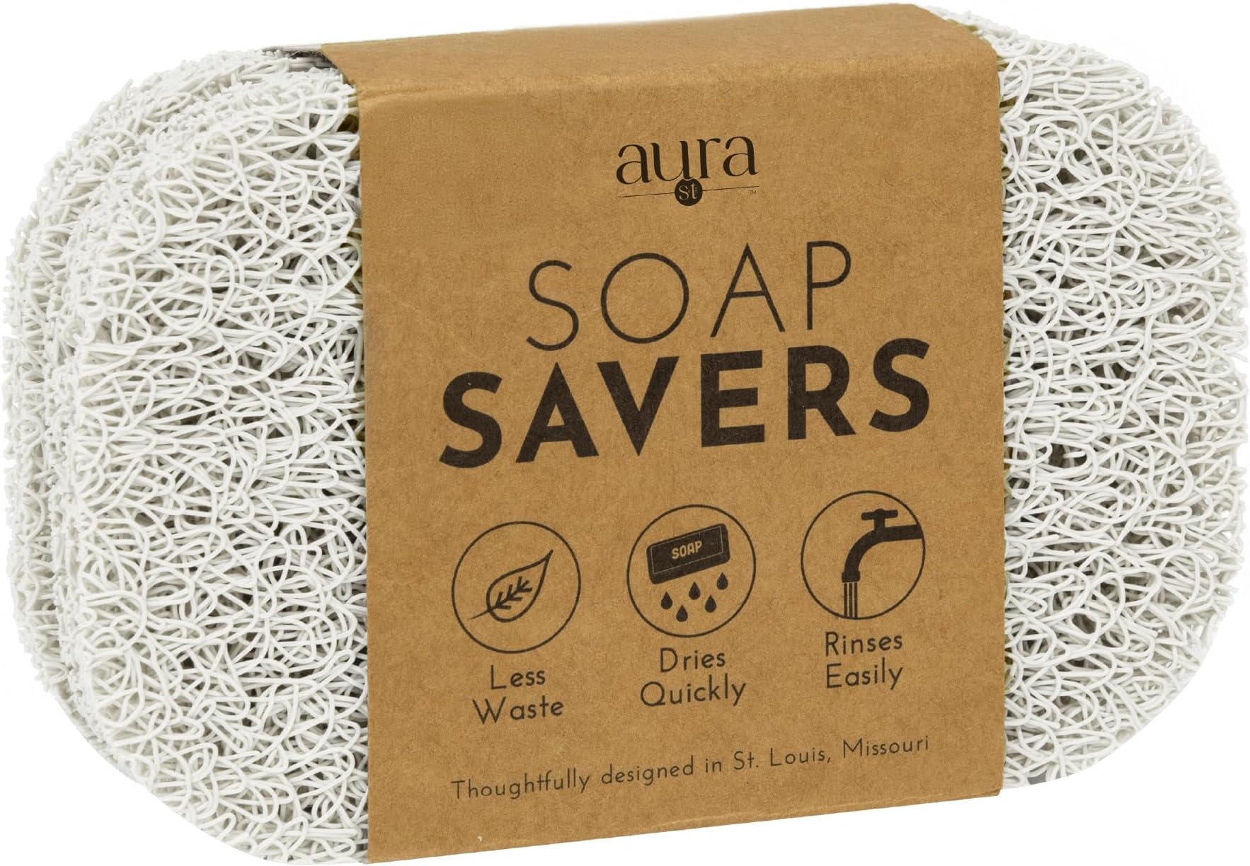 S&T INC. Bar Soap Holder, 4 Pack, 2.9" x 4.4", White