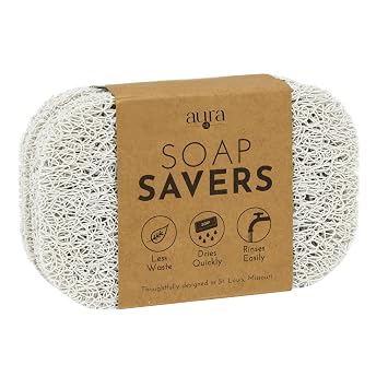 S&T INC. Bar Soap Holder, 4 Pack, 2.9 x 4.4, White | For Soap Dishes in Kitchen and Bathroom, Cut-To-Fit, Keep Bar Soap High to Dry, Easily Rinses Clean