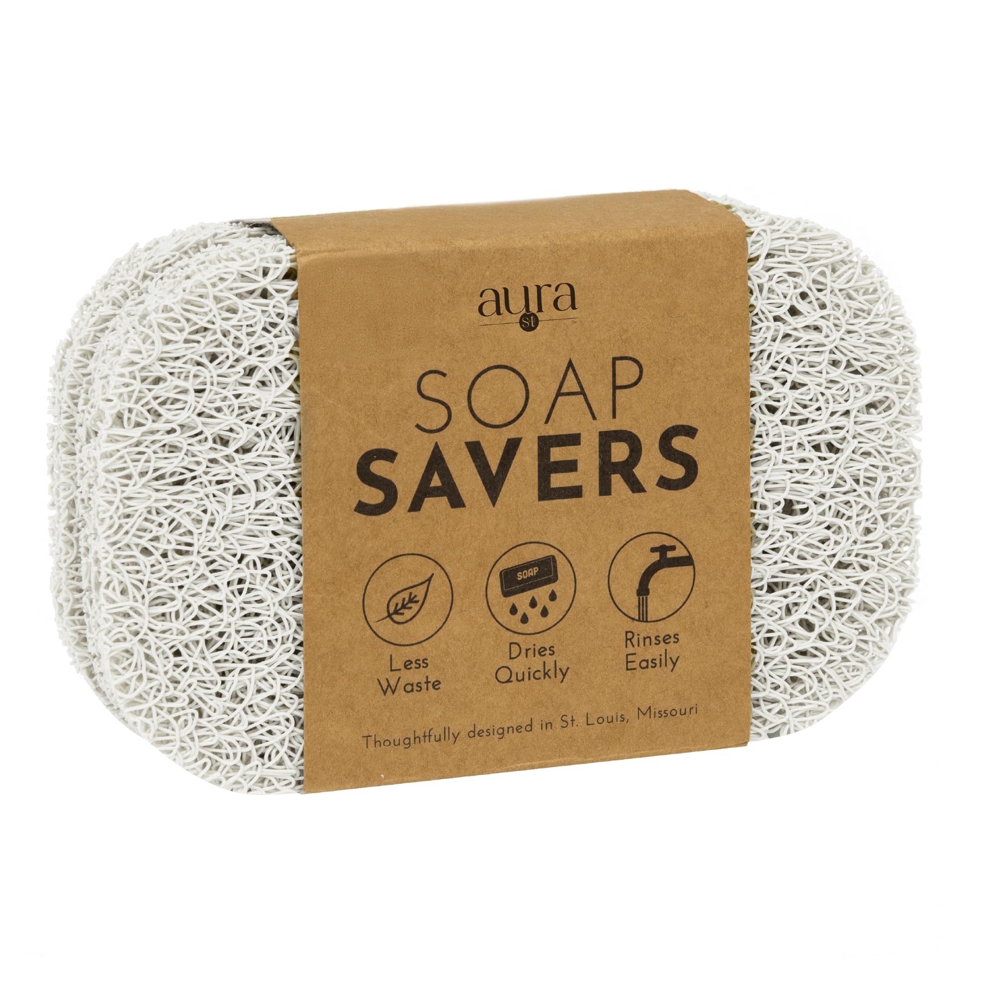 S&T INC. Bar Soap Holder, 4 Pack, 2.9" x 4.4", White