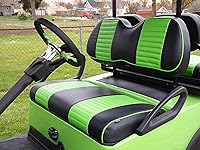 Vista 10 de Huskey - 4 fundas de asiento delantero/trasero para carrito de golf EZGO TXT 2014+, Valor Gas y modelos eléctricos, panel de inserción plisado negro