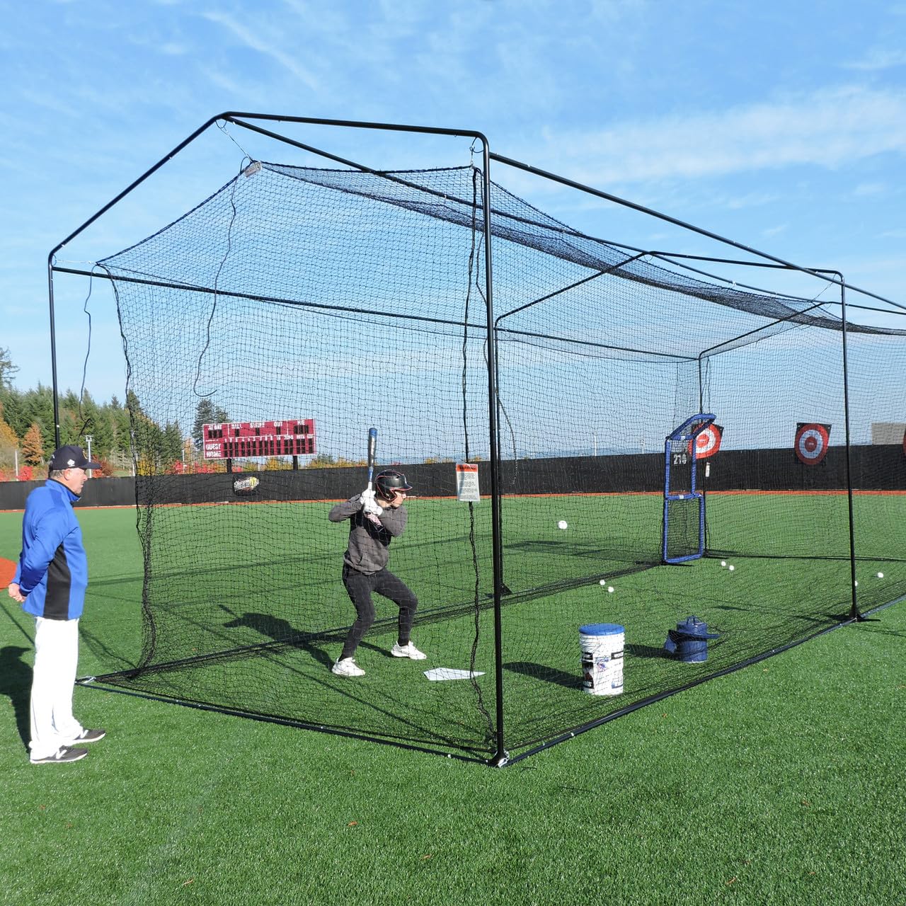 JUGS Free-Standing Short-Toss® Cage—This Large 35'L x 12'W x 12'H Short-Toss® Cage is The Right Size for Your Practice Facility or Most All backyards.