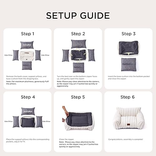 Miniatura 7 de Bedsure Lindo sofá para gatos para mascotas, camas esponjosas para gatos con vellón de pana suave de alta calidad, camas mullidas para gatos de