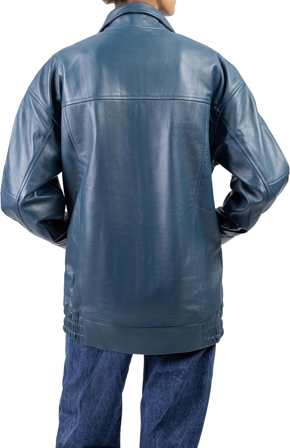 Jild Oversized Leather Jacket Women - Lambskin Leather Fall Jacket for Womens Fashion Plus Size Outfits - Image 2