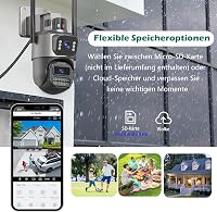 GUOANVISION 6MP Kettős Lencse Kültéri Biztonsági Kamera Éjjellátóval és Automatikus Követéssel 6