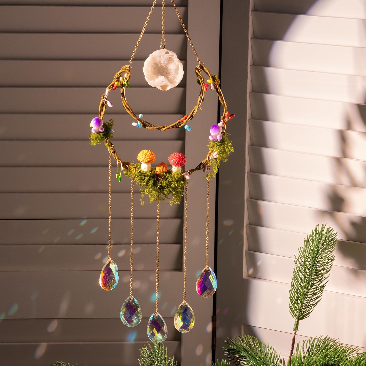Mushroom Sun Catcher, Moon Sun Catcher, Modern Art Sun Catcher, Acrylic