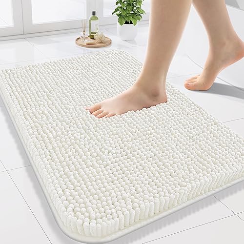 Miniatura 11 de Arotive Alfombras de Baño 30x20, Alfombras de Baño de Chenilla Shaggy Extra Suaves y Absorbentes, Lavables a Máquina con Respaldo de Goma