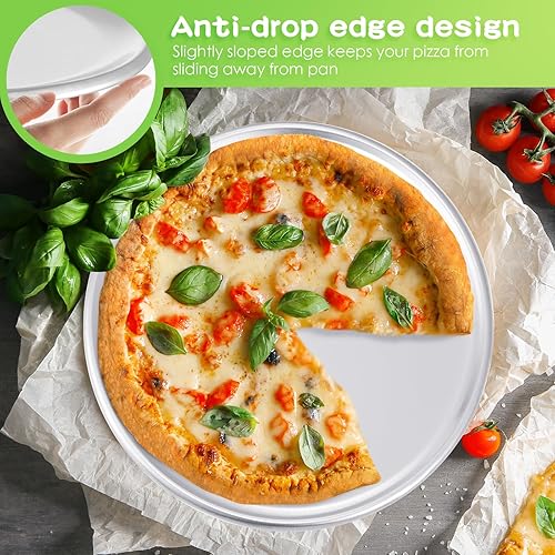 Miniatura 5 de Juego de 12 moldes para pizza a granel de aluminio para pizza, platos redondos para tartas, bandeja para pasteles libre de óxido para horno,