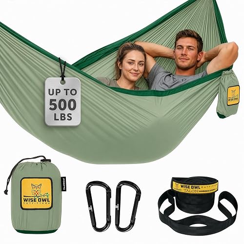 Wise Owl Outfitters Camping Hammock with Tree Straps