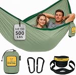 Wise Owl Outfitters Camping Hammock – 500lbs Portable Hammock with Tree Straps - Travel, Backpacking, Hiking, Outdoors Camping Gear - Double