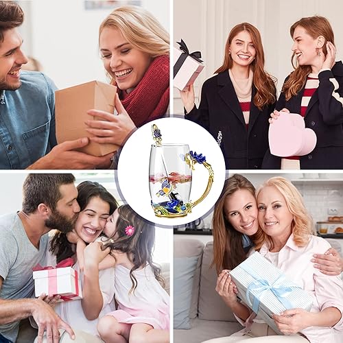 Vista 83 de OEAGO - Taza de té única, de regalo para Día de la Madre, cumpleaños, día de San Valentín, ideas para amiga, hermana, compañera de trabajo Púrpura