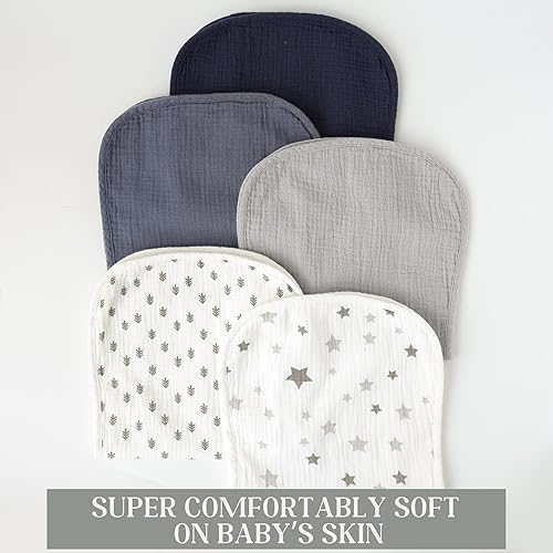 Miniatura 6 de Paquete de 5 paños de muselina para eructos para bebé, paños de muselina neutra para bebés, niños y niñas, toalla para recién nacidos, unisex, paños