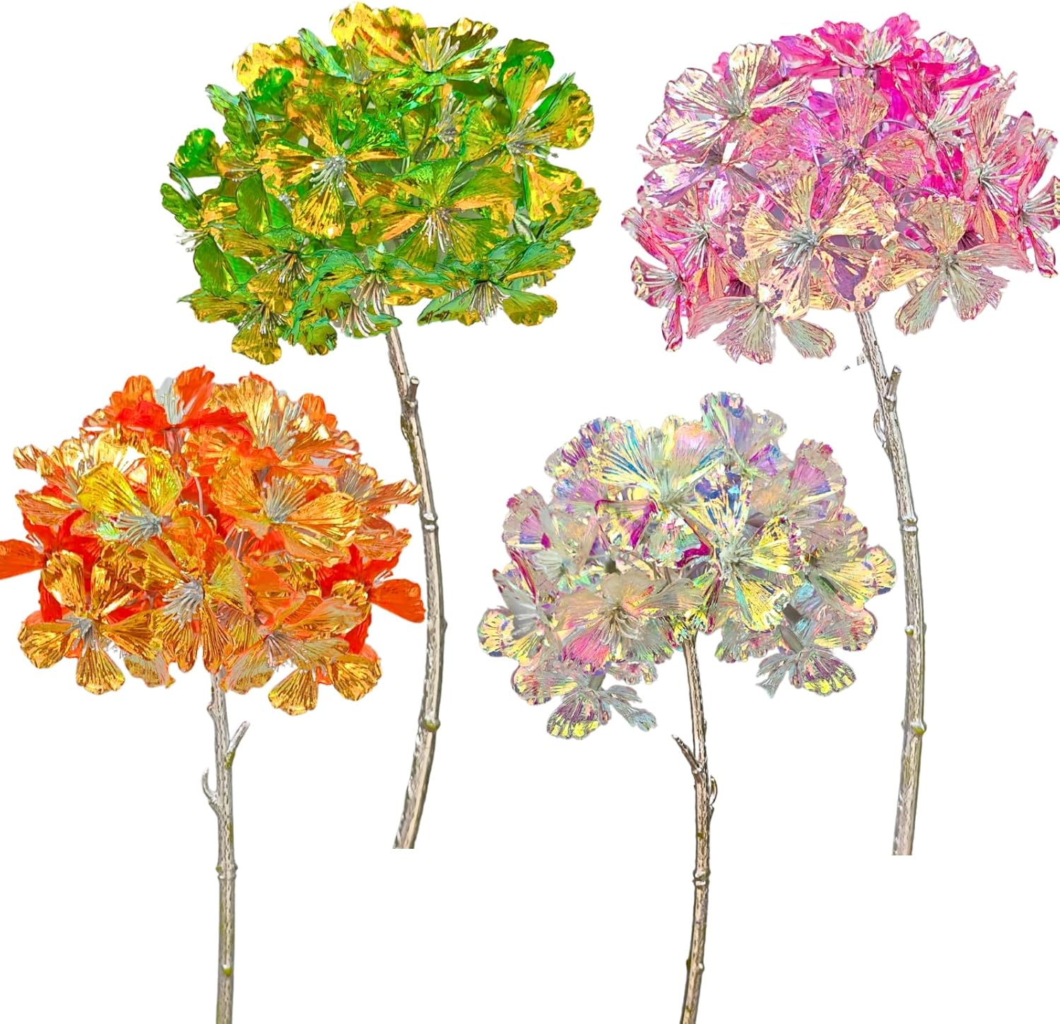 ASTRYAS 4pcs Galaxy Hydrangea Artificial Flowers, 4 Colors Glitter Fake Hydrangea Forever Flowers Gifts for Women Girls Mom Wife Daughters Sister Mothers Day Birthday Wedding Decoration