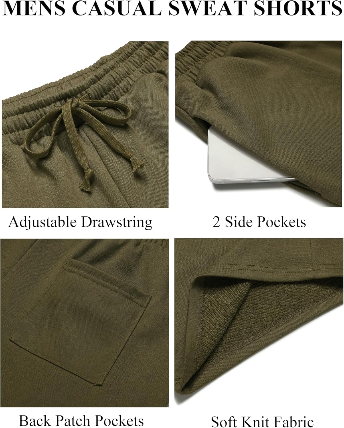 COOFANDY Men's Sweat Shorts 7 Inch Athletic Workout Shorts 2 Pack Casual Lounge Joggers Short Pants with Pockets - Image 5