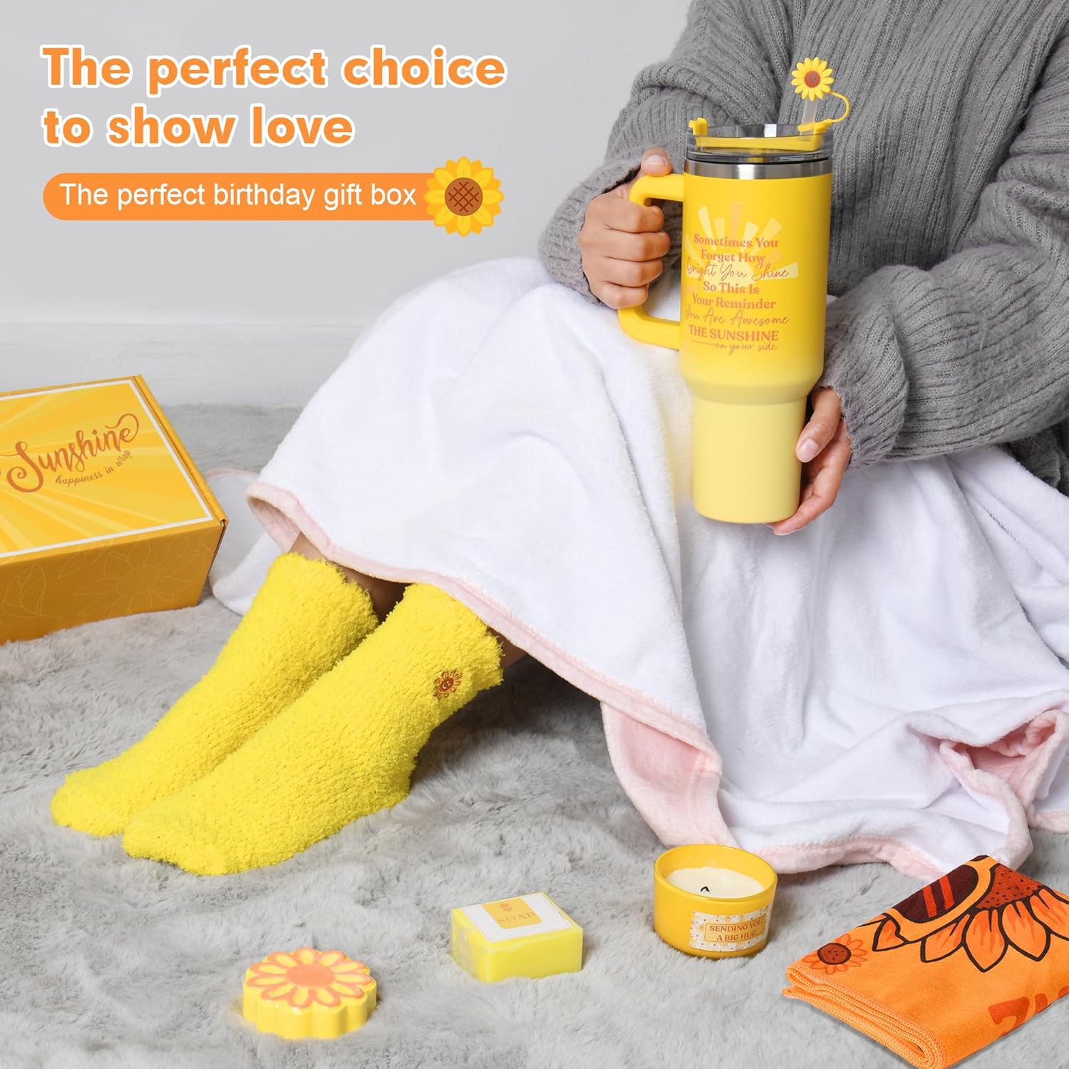 Mothers Day Gifts for Mom,Birthday and Get Well Gifts for Women After Surgery Recovery,Hello Sunshine Gift Box, Themed Gifts Set Get Well Soon Gift Basket