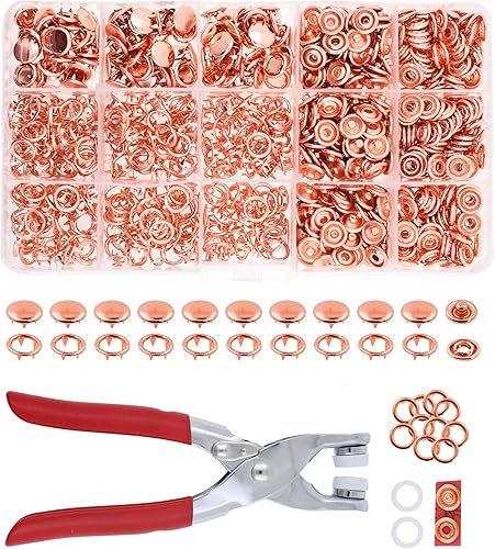 Miniatura 17 de Kit de botón de presión de metal Mandala Crafts - Botones a presión y herramienta de cierre a presión - Cierres coloridos de 9.5mm para coser, ropa