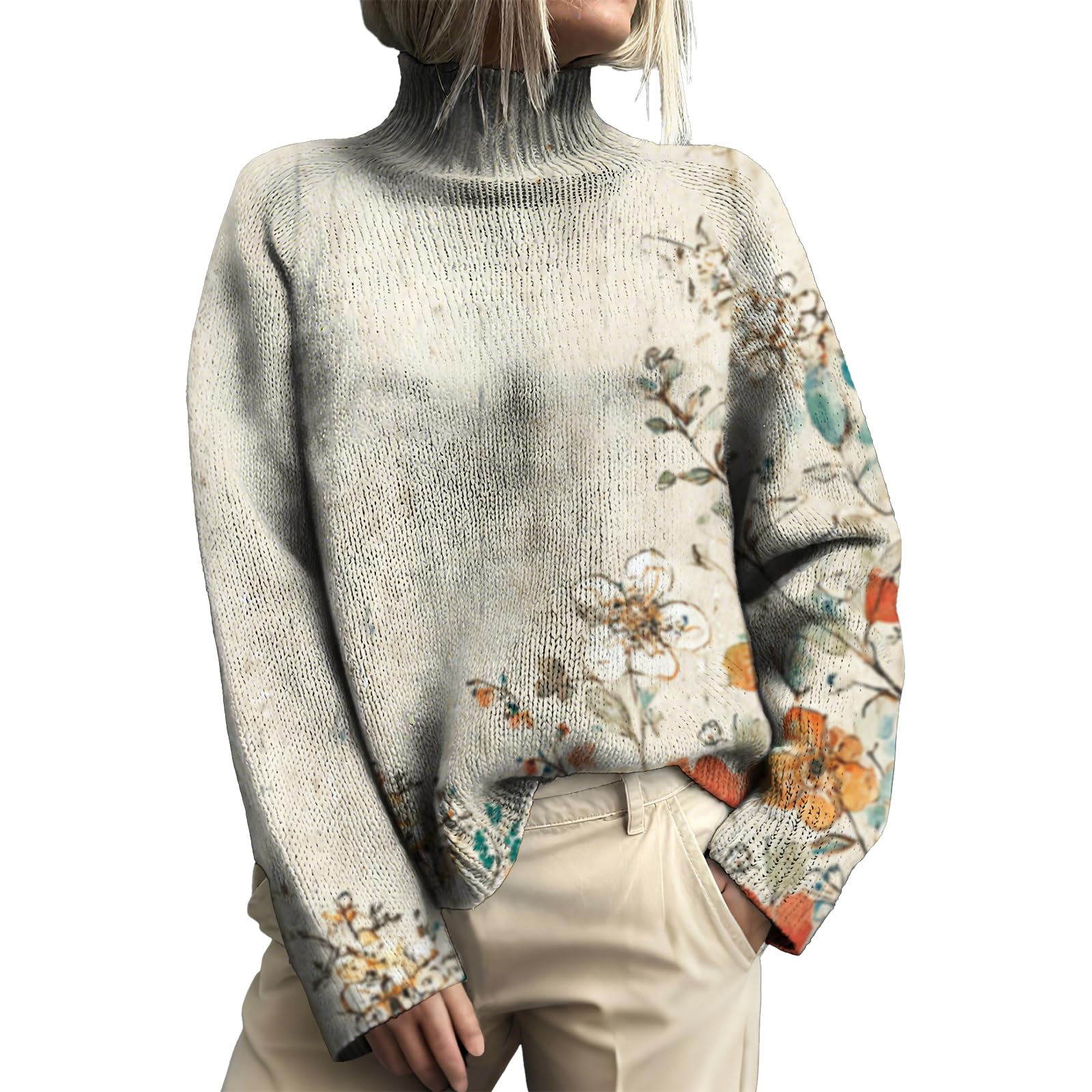 domirica Sweater for Women Ribbed Raw Hem Turtleneck Sweater Pullover Fall Chunky Knitted Pullover Top Fashion Outfits 2025