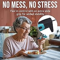 Vista 4 de BUNMO Utensilios adaptativos para ancianos, artritis, agarre débil, temblores y discapacitados, práctica bolsa de viaje, ligera de 3.35 onzas, acero