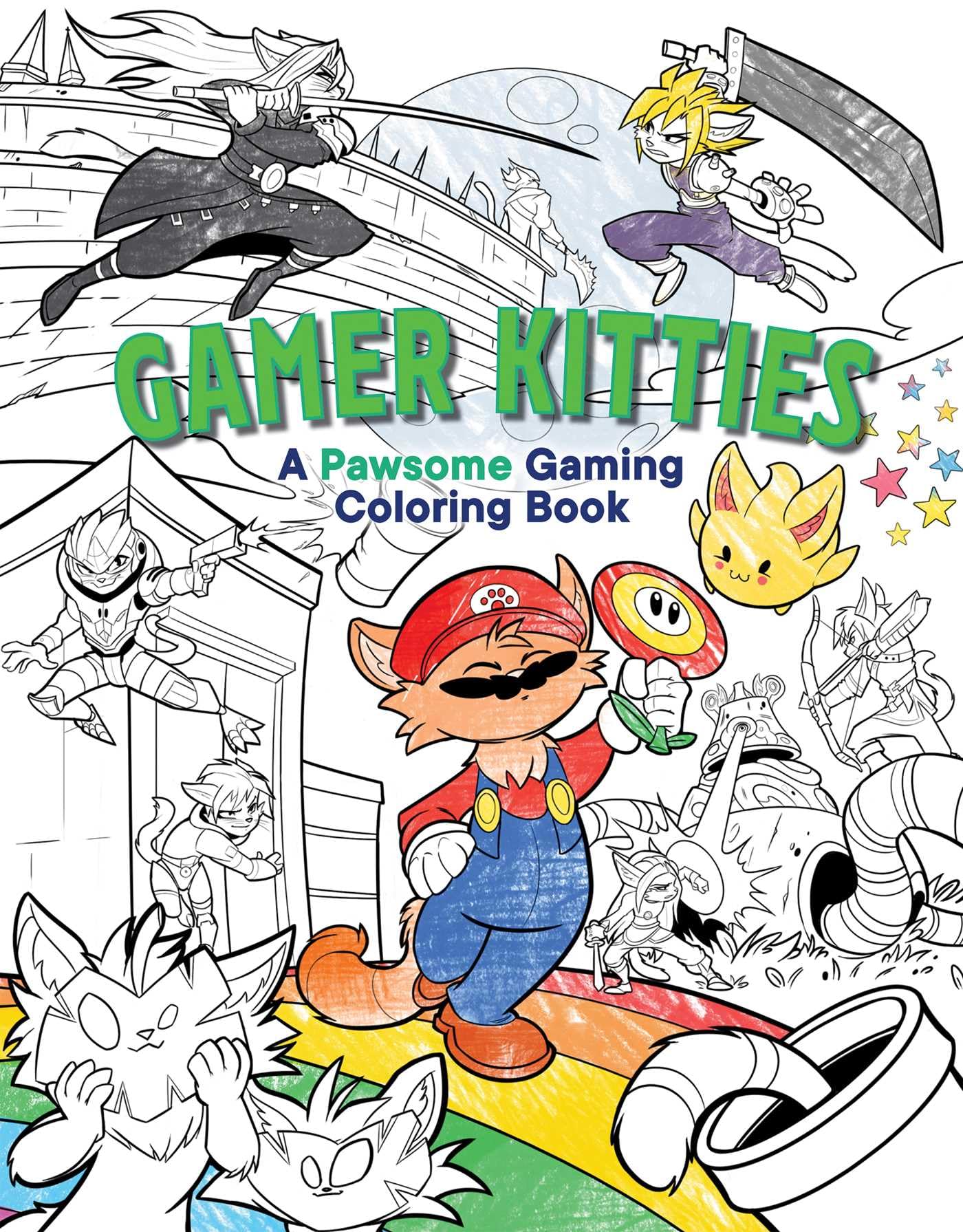 Gamer Kitties: Gaming Coloring Book: A Pawsome Gaming Coloring Book