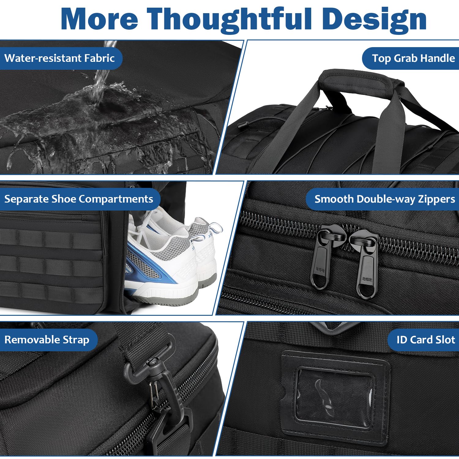 Borsa sportiva 3 in 1, da uomo, con scomparto per scarpe e funzione zaino, borsa tattica da viaggio, bagaglio a mano, zaino con scomparto bagnato, borsa da palestra per allenamento, fitness