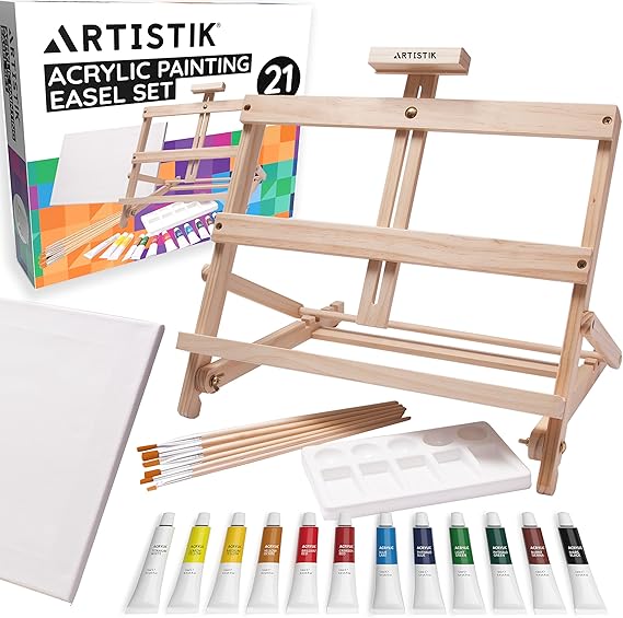 Artistik Easel Acrylic Set Table Top Desk Easel Adjustable Desktop