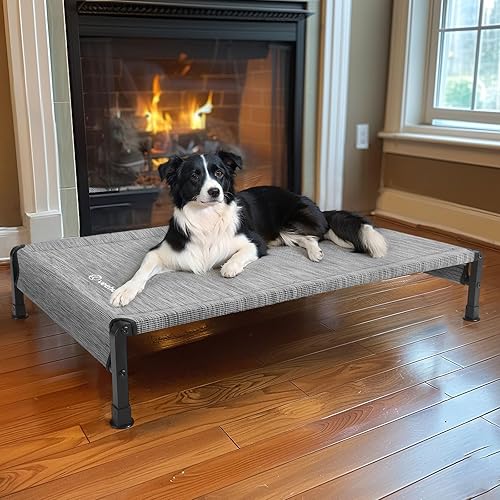 Miniatura 6 de Veehoo CWC2433 - Cama fresca para perros para exteriores, cama elevada para mascotas con malla Teslin lavable y transpirable, pies de silicona