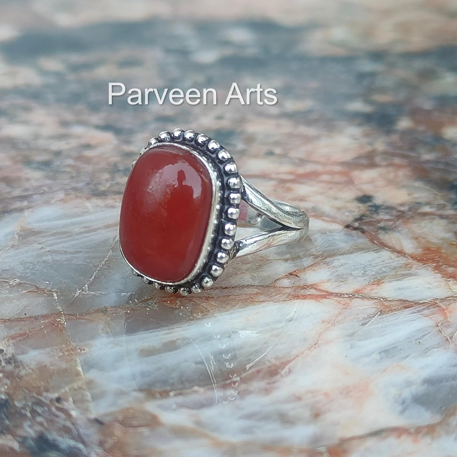 Carnelian Ring, Attractive Ring, Bohemian Jewelry, Statement Ring For Women, Vintage Style, Handmade Rings, Mother Day Gifts Ideas, Wedding Gift For Her, Christmas Day Gifts Ring - Image 2