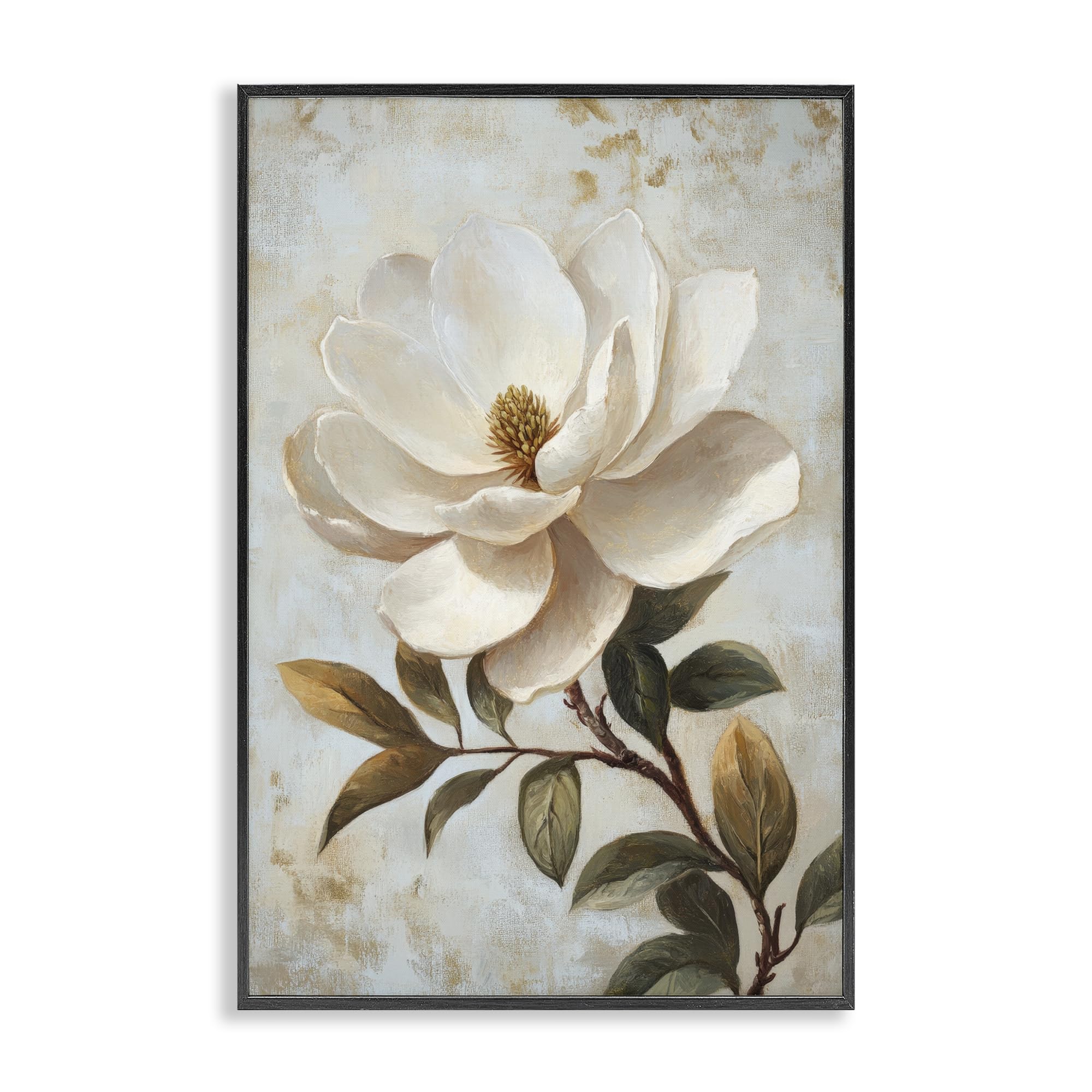 Affiche fleur de magnolia blanc sous cadre Stupell Industries 45 cm
