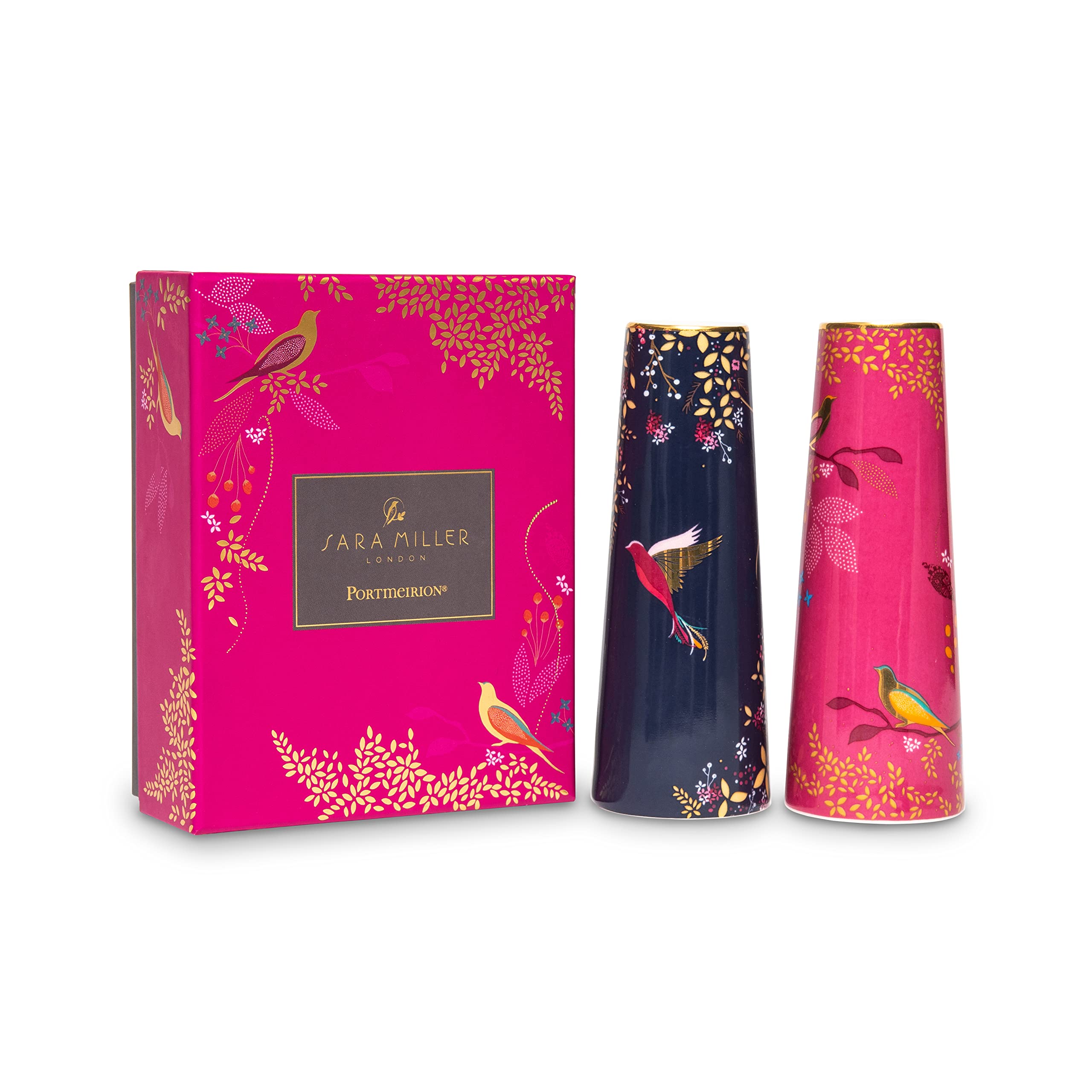 Sara Miller London SMC79407-XG Portmeirion Chelsea Salt & Pepper Set-Blue & Pink, Ceramic