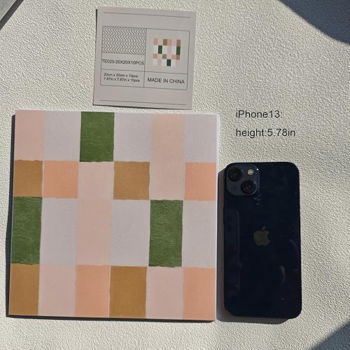 Miniatura 3 de 1 juego de 10 azulejos de vinilo retro rosa y verde para despegar y pegar, para cocina y baño, escaleras, removible amigable para inquilinos (7.87 x