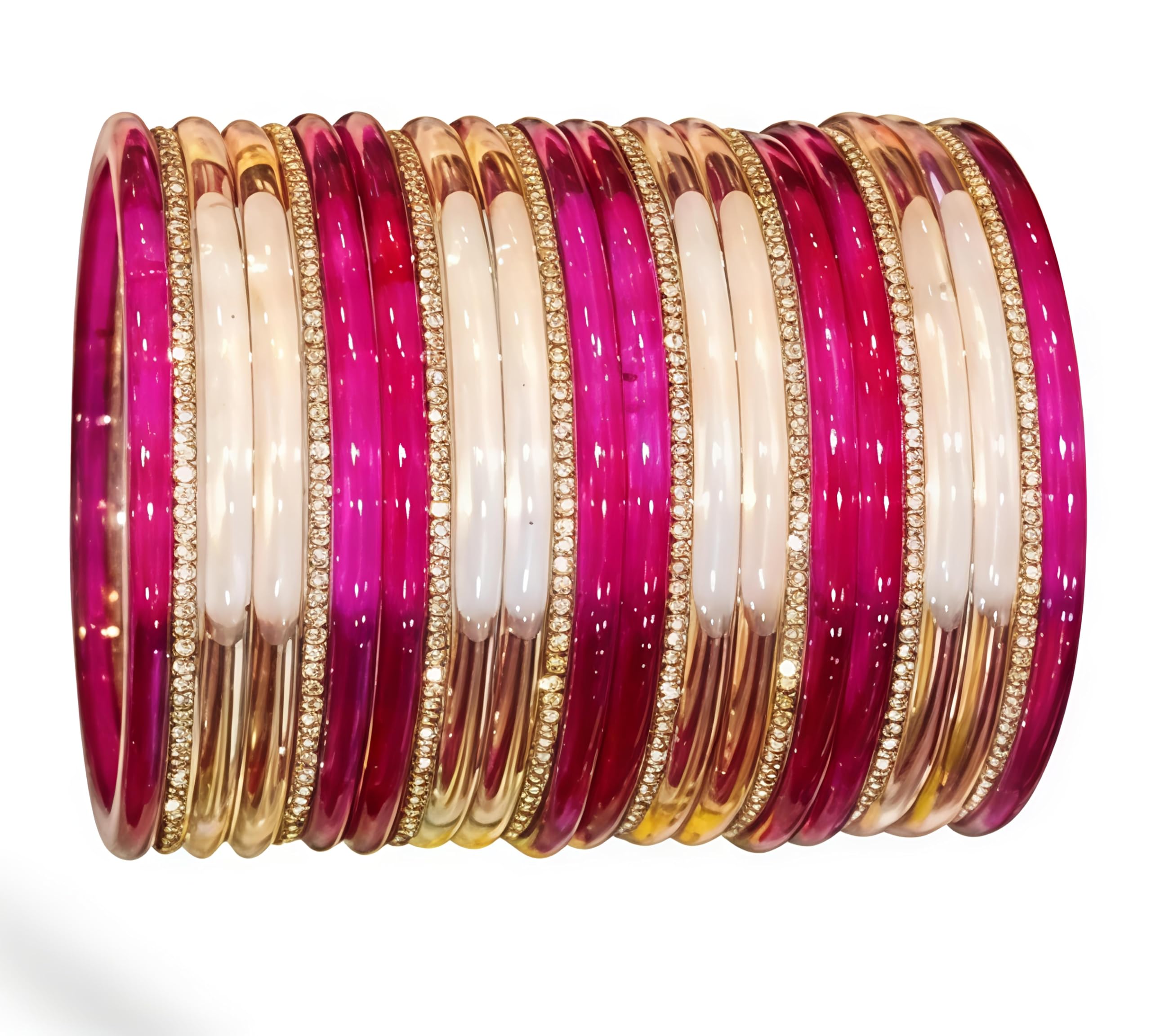 KAYASHA Women's Jelly Bangle Set for Women | Glossy Transparent Bangles | Lightweight Chudi Set for Daily Wear, Party & Festive Use set of 24
