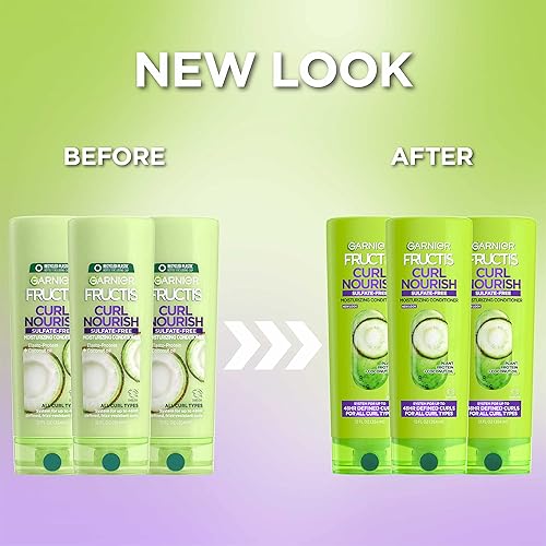 Miniatura 3 de Garnier Cuidado del cabello Fructis Triple Nutrition Curl Nourish Acondicionador 12 onzas líquidas el embalaje puede variar 3 unidades