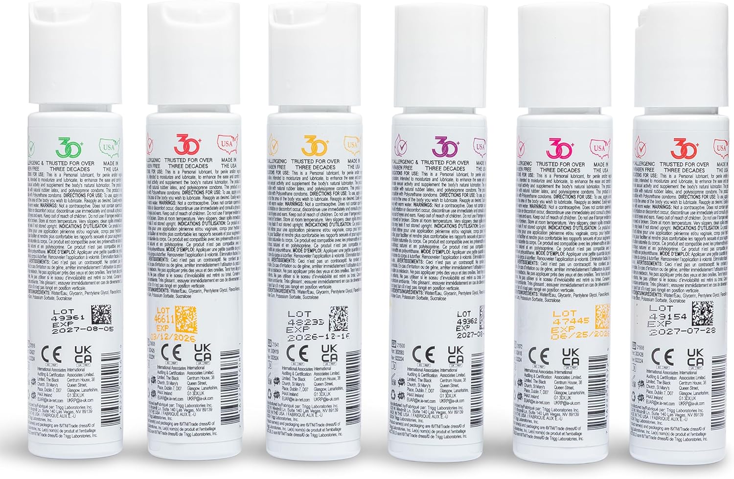 Wet 6-Pack Flavors Sampler - Strawberry, Watermelon, Passion Punch, Tropical Explosion, Chocolate Chip Cookie, and Cupcake | Made Without Parabens, Gluten-Free, Stain-Free, Travel-Friendly, 1 fl oz ea - Image 2