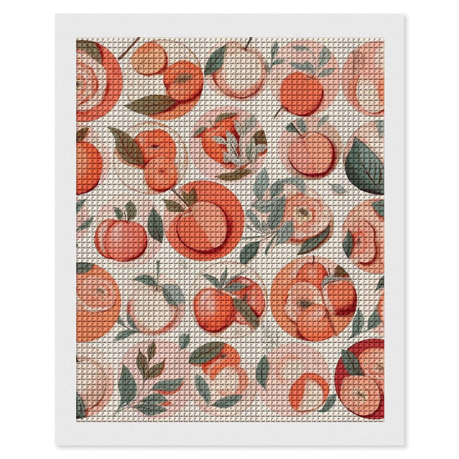 Zlfdskgy Round Peach Diamond Painting Kits Diamonds Art Kits For Adults 5D Diamond Dots Paintings Full Drill Paint By Diamonds For Beginners Gem Art Painting For Wall Decor 16"X20"