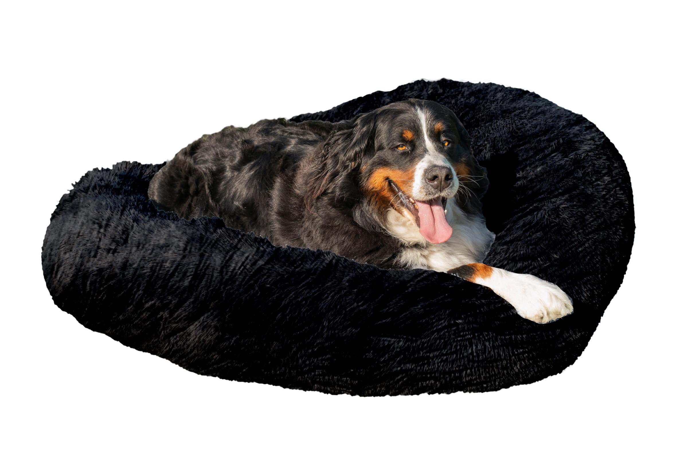 Fluffy Legowisko dla psa z poszewką nadającą się do prania 120 cm, ręcznie wykonane legowisko dla psa, puszyste - legowisko dla kota można prać w pralce, okrągłe legowisko dla kota,