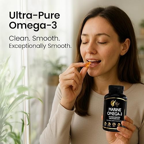 Miniatura 6 de Cocó March N.M.D Marine Omega-3 Fish Oil – High Potency Omega 3 Supplement with 500 mg EPA & 250 mg DHA – Enteric Coated, No Fishy Burps &