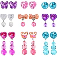 Algopix Similar Product 1 - Hicarer 9 Pairs Girls Clipon Earrings