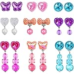 Hicarer 9 Pairs Girls Clip on Earrings Pretend Princess Play Earrings Jewelry Set(Bright Colors)
