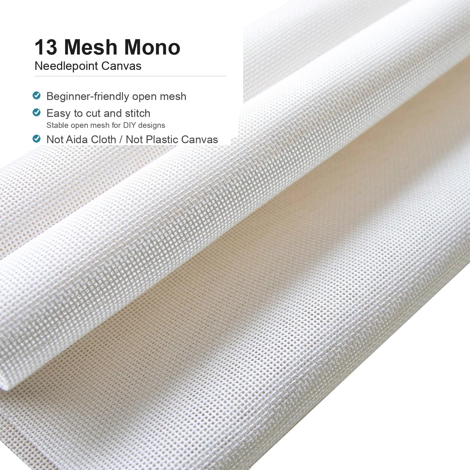 13 Mesh Needlepoint Canvas Starter Set, 2 Pack, 20 x 18 Inch