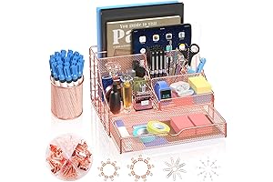 Rose Gold Office Organizer Set for Women Desk