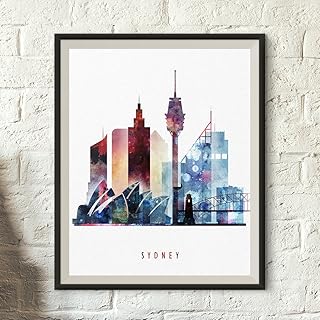 Sydney, Australia city print, Watercolor Sydney Art, Sydney skyline, Sydney painting, Sydney poster, Sydney Travel, Sydney cityscape, Unframed print