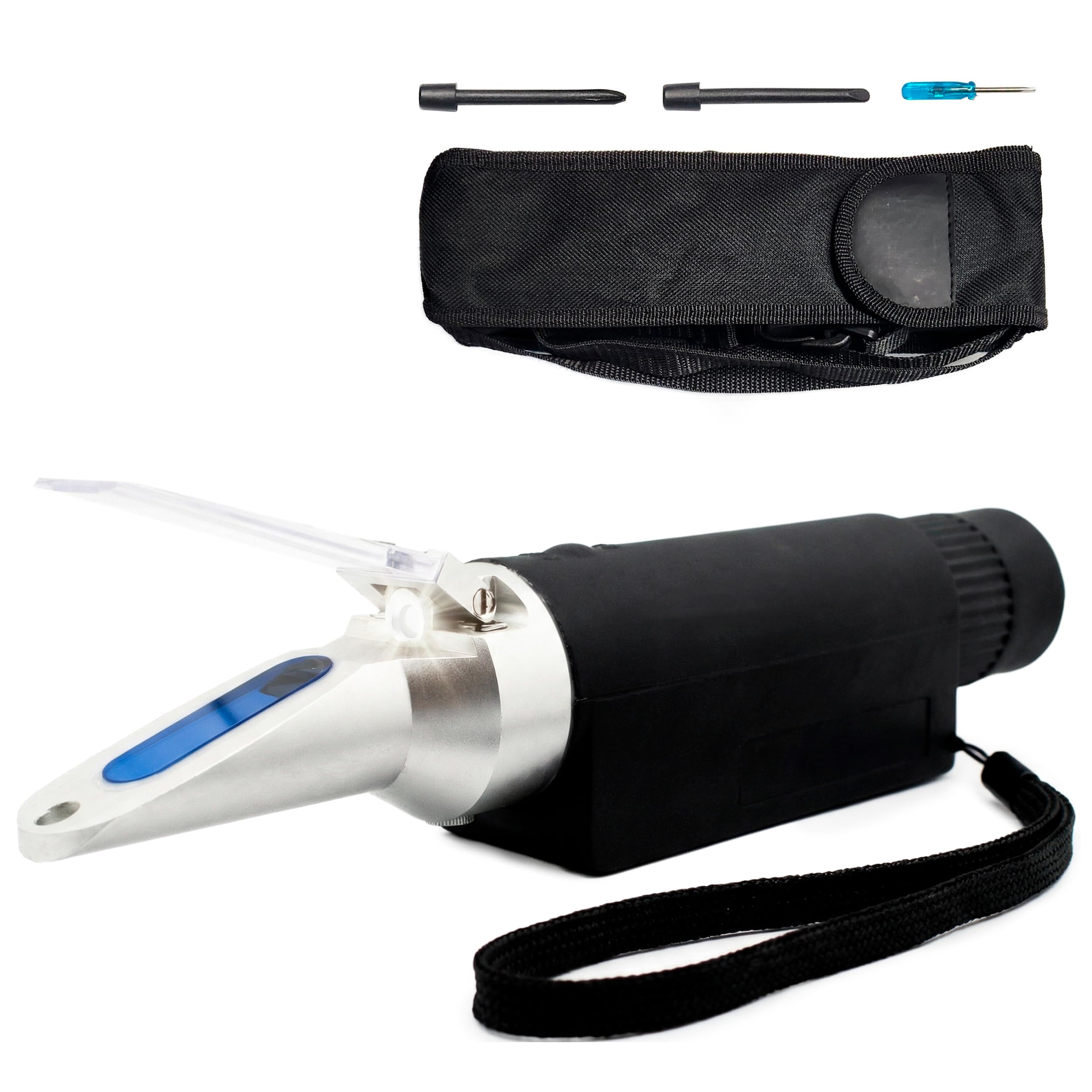 Refractómetro analógico de mano iluminado Brix del 0-18% con ATC, medidor Brix iluminado LED duradero para contenido de azúcar, pruebas y medición de jugos de frutas y verduras