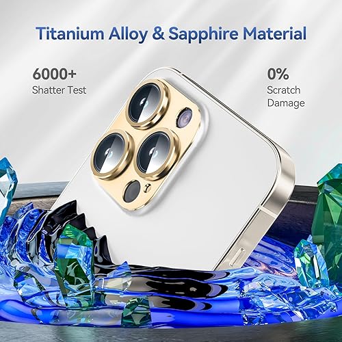 Miniatura 5 de Jeluse Paquete de 2 protectores de lente de cámara para iPhone 15 ProiPhone 15 Pro Max, protección contra caídas cubierta de cámara de vidrio