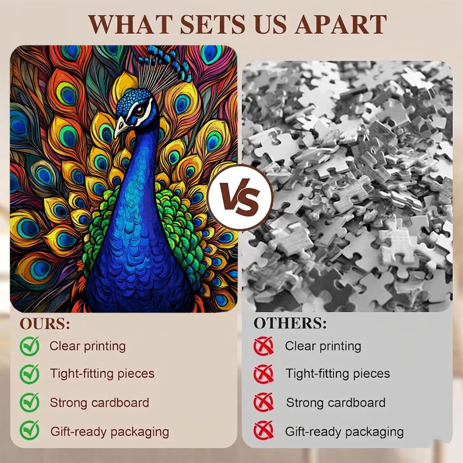 Pavone bellezza Puzzle 2000 Pezzi per Adulti, Puzzle in Legno - Collezione Classica con Poster Incluso -Sfida di Concentrazione e Passatempo Antistress, Gioco Educativo per Famiglia, 99 x 70 cm f0-591