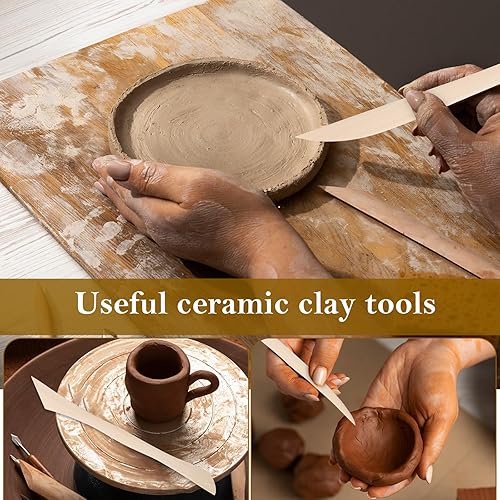 Miniatura 5 de DIVINA VITAE Herramientas de escultura de arcilla de madera, herramientas de modelado de arcilla de doble extremo, herramientas de escultura de