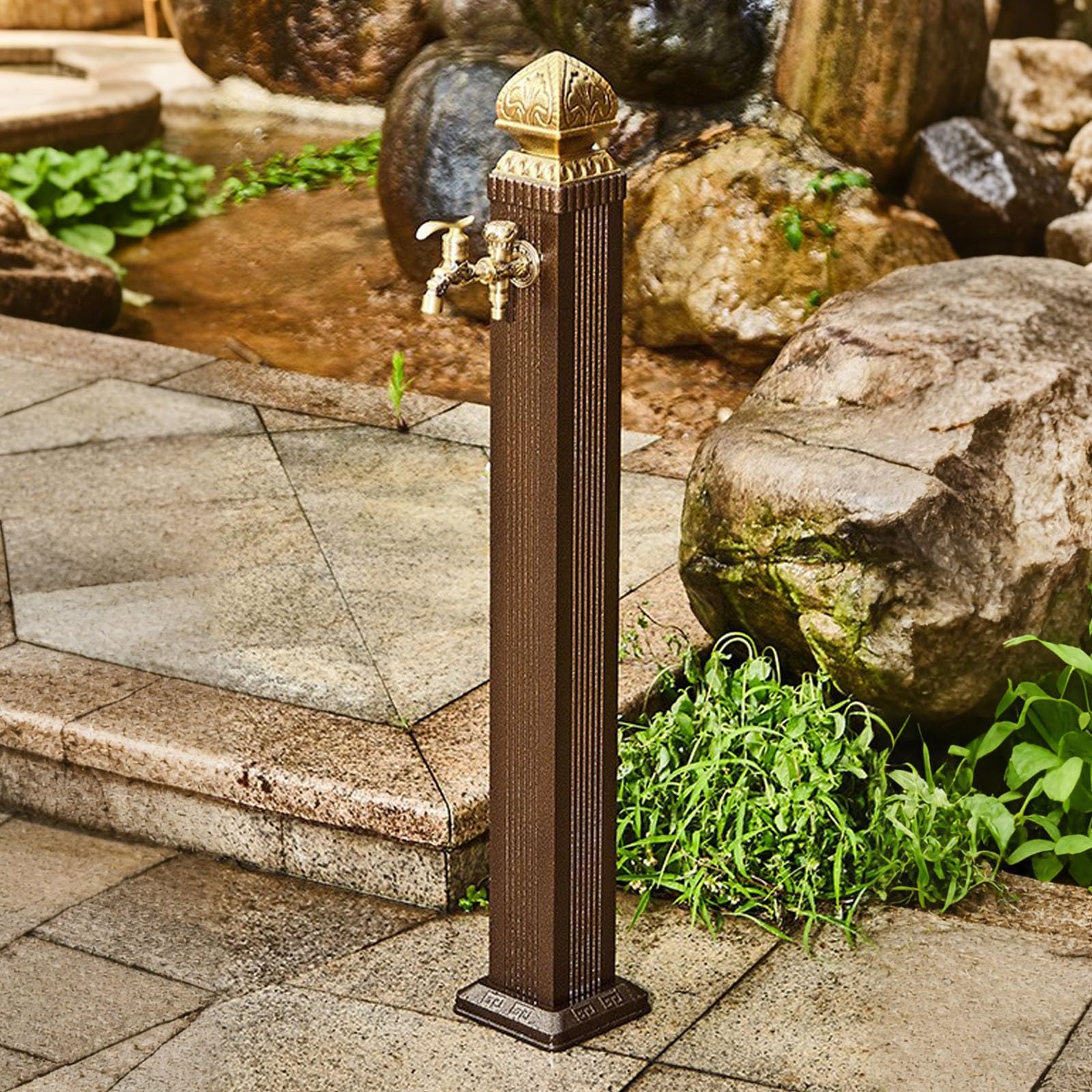 Soporte de Manguera de Jardín Independiente, Grifo de Columna para Exterior, Hidrante contra Incendios a Prueba de Heladas, Adecuado para Lavado y Riego de Automóviles(110cm/43.3in)